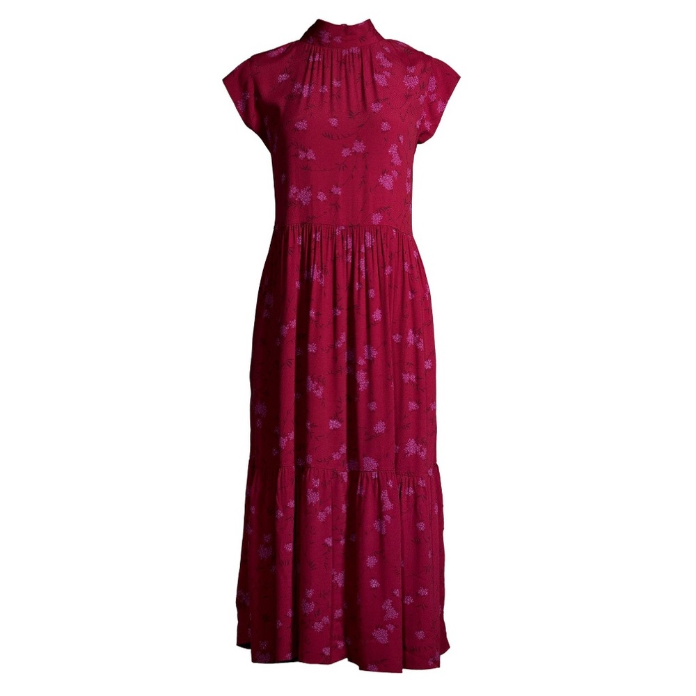 Free Assembly Women’s Sleeveless Tie Back Tiered Midi Dress - Picture 4 of 11